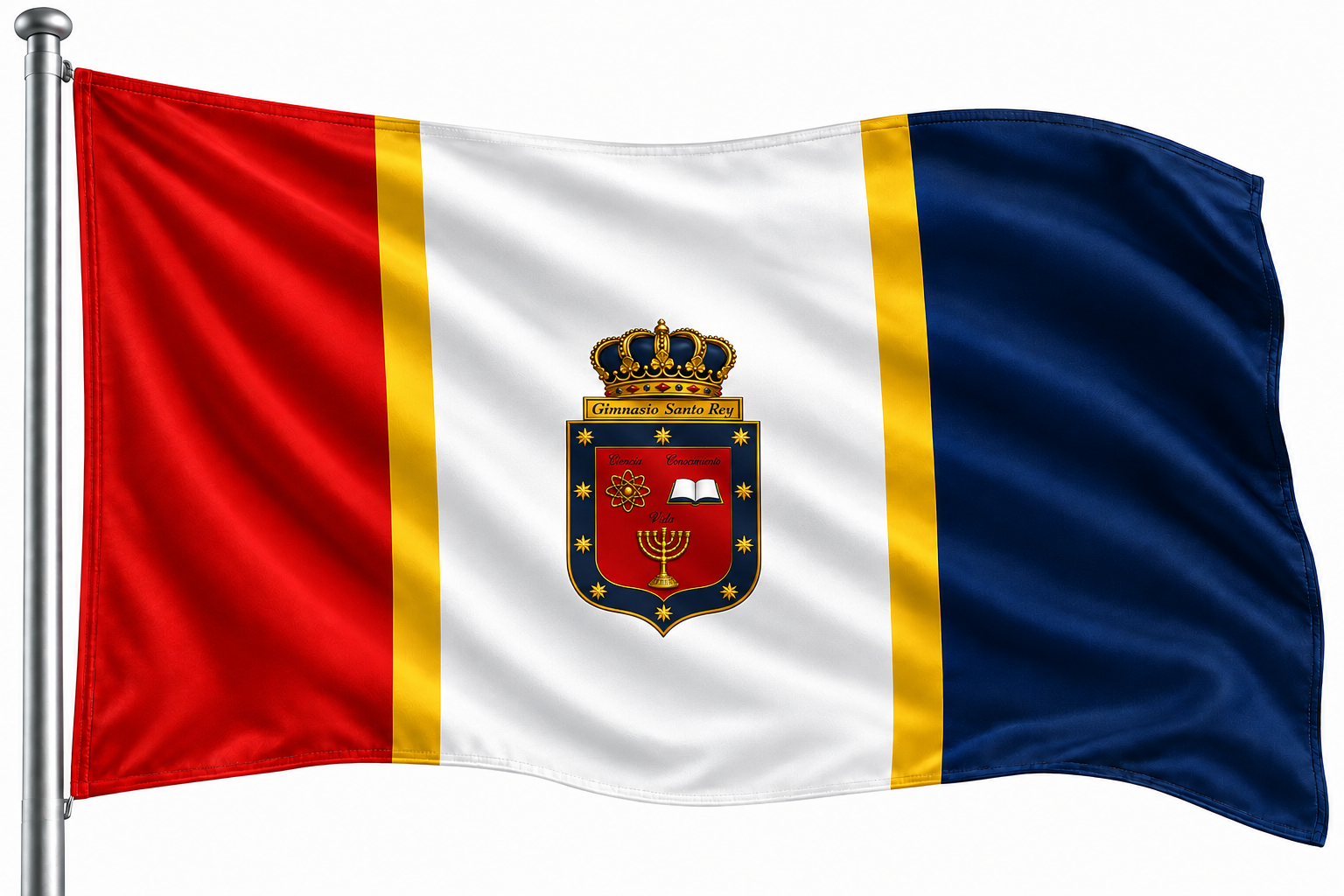 Bandera Tricolor con Escudo Heráldico Bandera Tricolor con Escudo Heráldico